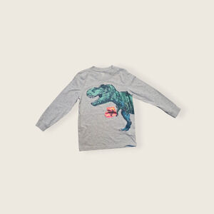 EUC Carter's Kid Long Sleeve Shirt Dinosaur "Be Mine" Size 7